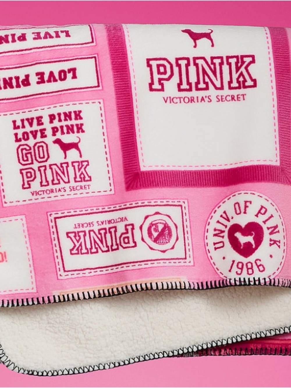 New PINK Victoria's Secret 2026 Pink Friday Cozy Sherpa Blanket Throw 50x60
